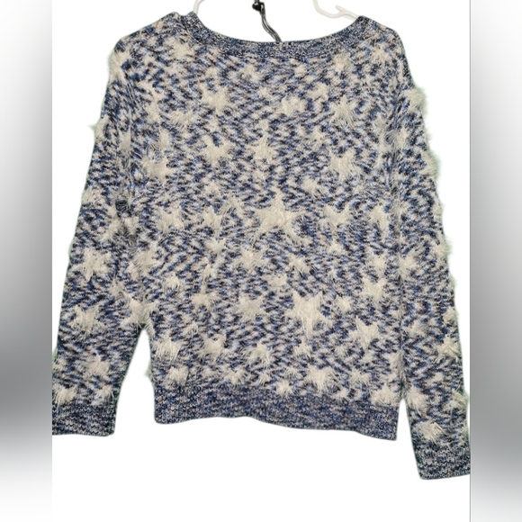 Lauren Michelle EUC Large PTP 22 Women's Blue and White Star Sweater - Picture 3 of 4